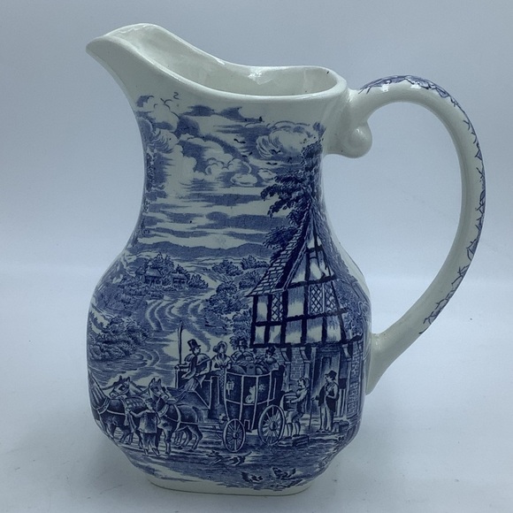 Vintage Enoch Wedgwood England Dickens Coaching Days Hand Engraved Pitcher - Picture 1 of 11